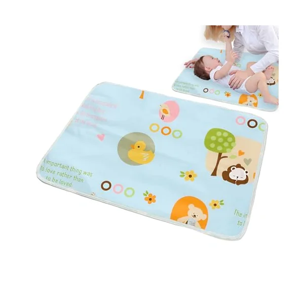 Diaper Changing Pad Travel Breathable Washable Quilted Absorbent Waterproof | Travel Diaper Change Mat Portable Washable Waterproof Absorbent Child Change Mat Small Kids and Children Boys