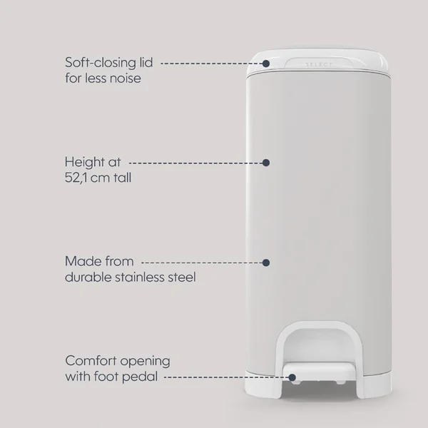 #Diaper Genie Select Nappy Bin - Stone Grey