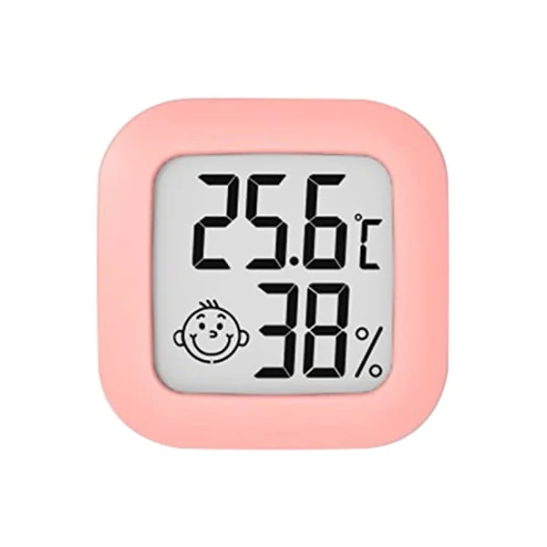 Digital Hygrometer Indoor Thermometer Humidity Meter Room Thermometer with Temperature and Humidity Monitor Mini Hygrometer Thermometer for Greenhouse/Cars/Home/Office Pink