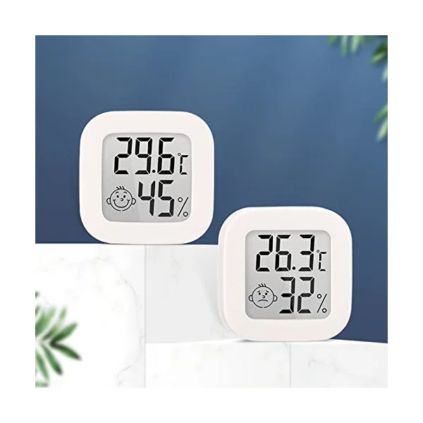Digital Hygrometer Indoor Thermometer Humidity Meter Room Thermometer with Temperature and Humidity Monitor Mini Hygrometer Thermometer for Greenhouse/Cars/Home/Office Pink