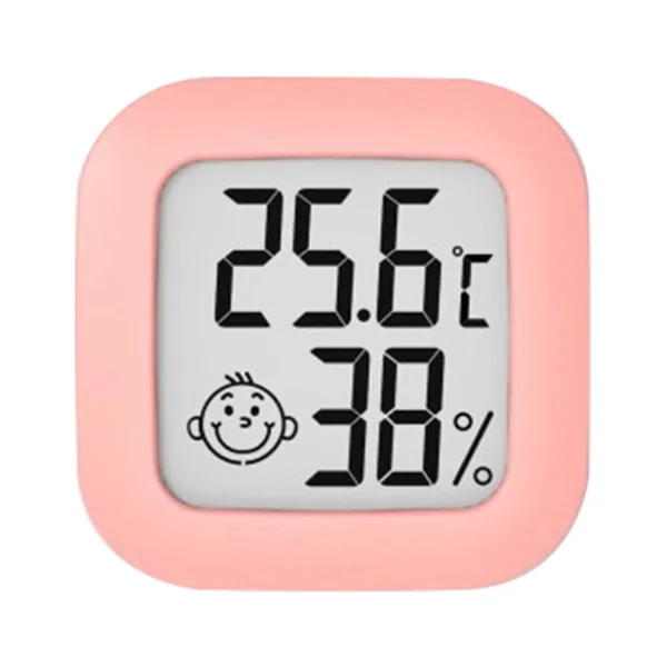 Digital Hygrometer Indoor Thermometer Humidity Meter Room Thermometer with Temperature and Humidity Monitor Mini Hygrometer Thermometer for Greenhouse/Cars/Home/Office Pink