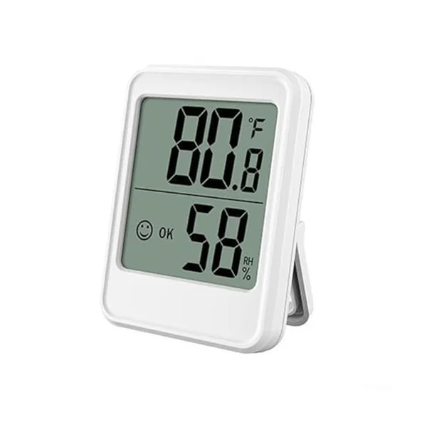 Digital Hygrometer Room Thermometer Indoor LCD Display with Comfort Indicator for Home Office Baby Nursery - Accurate Temp Humidity Meter White 80x59mm(White)