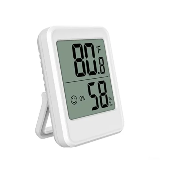 Digital Hygrometer Room Thermometer Indoor LCD Display with Comfort Indicator for Home Office Baby Nursery - Accurate Temp Humidity Meter White 80x59mm(White)