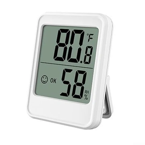 Digital Hygrometer Room Thermometer Indoor LCD Display with Comfort Indicator for Home Office Baby Nursery - Accurate Temp Humidity Meter White 80x59mm(White)