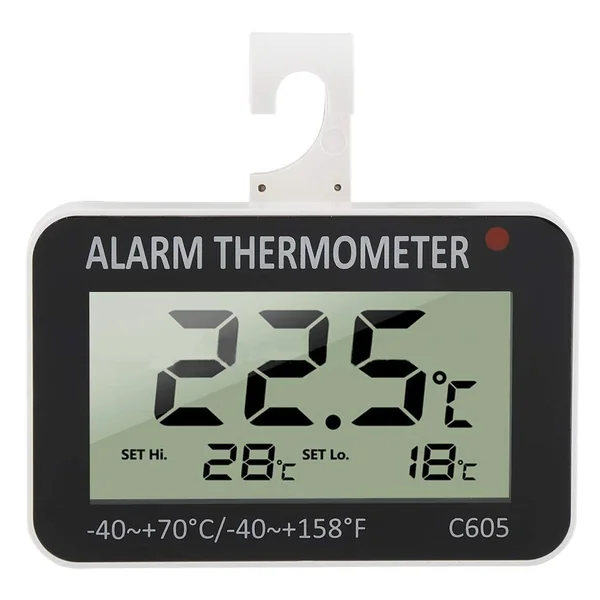 Digital Refrigerator Freezer Room Thermometer, No Frills Simple, White