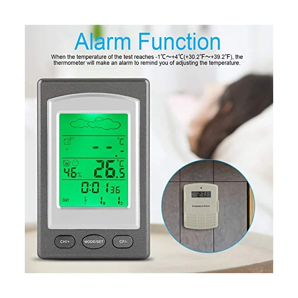 Digital Refrigerator Thermometer Alarm Fridge Temperature Monitor Mini Battery Powered Freezer Room with Max/Min Records