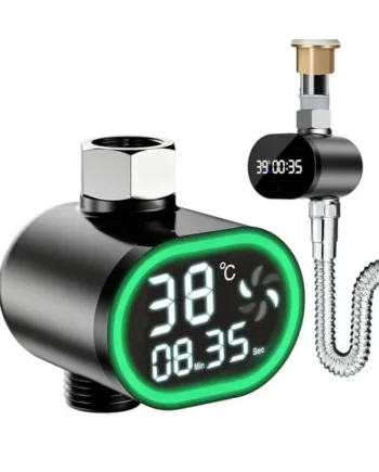 Digital Shower Temperature Monitor | Smart Real-Time Water Thermometer | Household Safety Temperature Detector With Colour Changing LED Light For Bathroom, Kitchen, Swimming Pool And Daycare Center