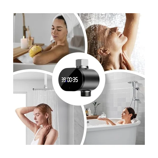 Digital Shower Temperature Monitor | Smart Real-Time Water Thermometer | Household Safety Temperature Detector With Colour Changing LED Light For Bathroom, Kitchen, Swimming Pool And Daycare Center