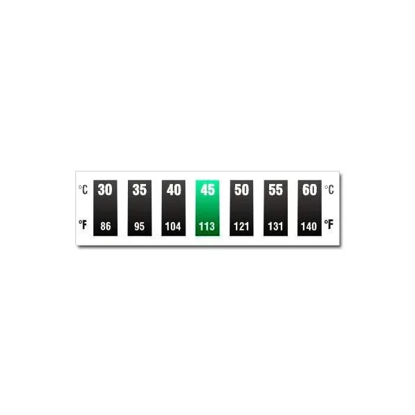 Digitemp 7 Level Horizontal Dual Scale 30°C to 60°C (86°F to 140°F) Thermometer Strip