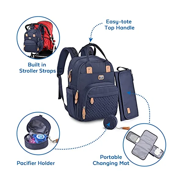 Dikaslon Baby Changing Bags Backpack, Large Baby Bag, 19 Pockets, Outdoors