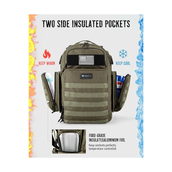 Dinictis Dad Diaper Bag, Mens Diaper Bag Backpack with Diaper Changing Mat, Military Diaper Backpack, Jungle Green, One Size, Daypack Backpacks