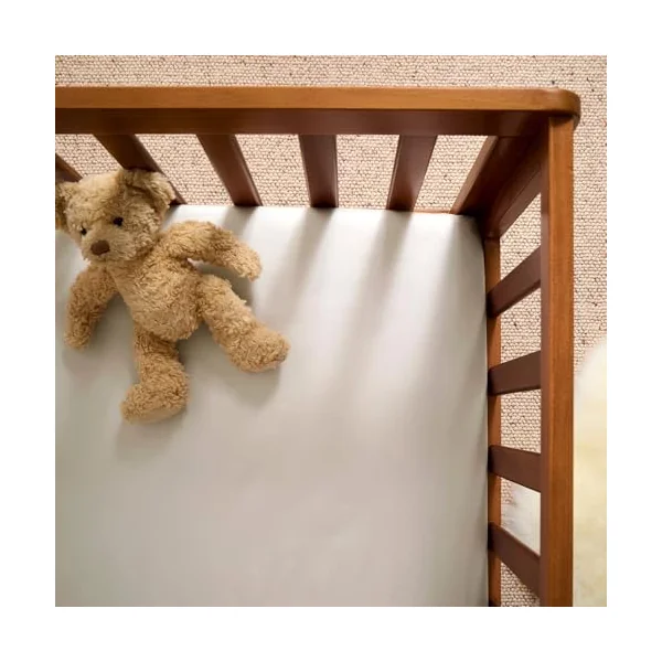 DIP & DOZE Luxury 100% Organic Cotton Fitted Sheet | Baby & Toddler Cot Bed | Soft & Smooth Sateen | Almond - Cot