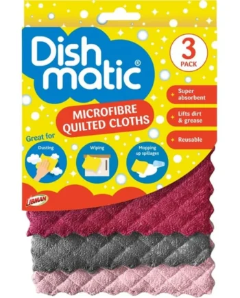Dishmatic Microfibre Quilted Cloths 3 Pack