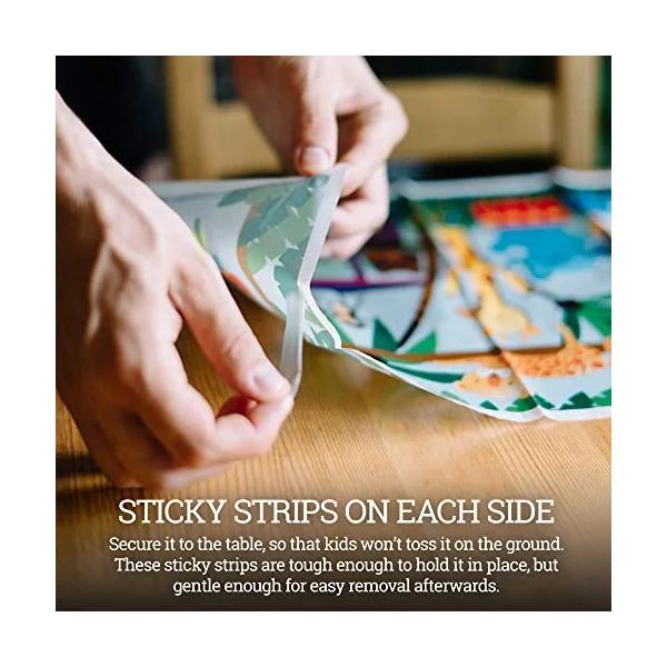 Disposable Placemats for Baby - Cute Animal Toddler Placemat That Sticks to Tables at Restaurants - (Assorted 40 Pack with 3 Designs)