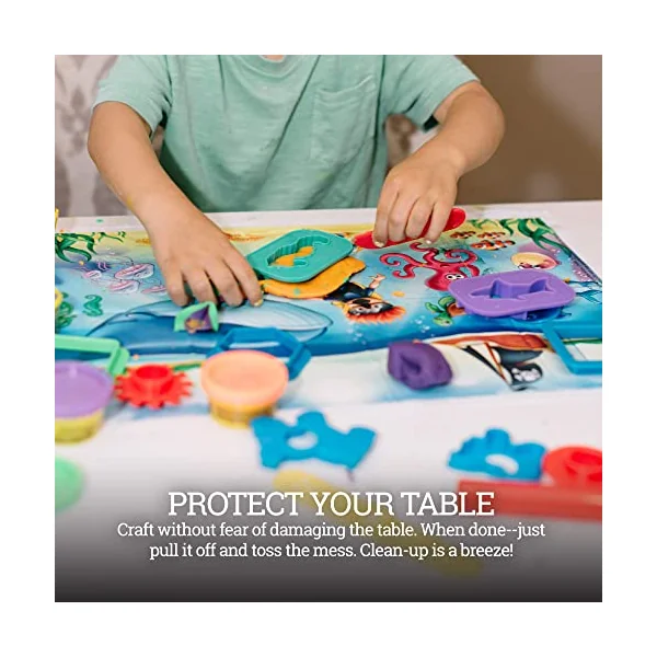 Disposable Placemats for Baby - Cute Animal Toddler Placemat That Sticks to Tables at Restaurants - (Assorted 40 Pack with 3 Designs)
