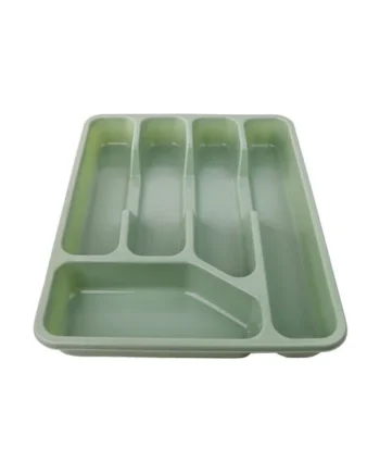 DIVCHI Cutlery Drawer Organiser 5 Compartment Utensil Tray for Kitchen, Silverware Flatware Holder, Mint Green