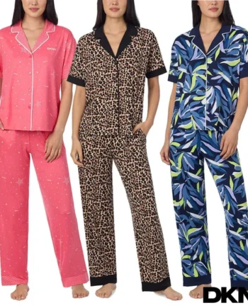 DKNY Ladies Notch Collar 3 Piece PJ Set