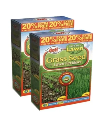 Doff Love Your Lawn Grass Seed and Fertiliser 1kg x2