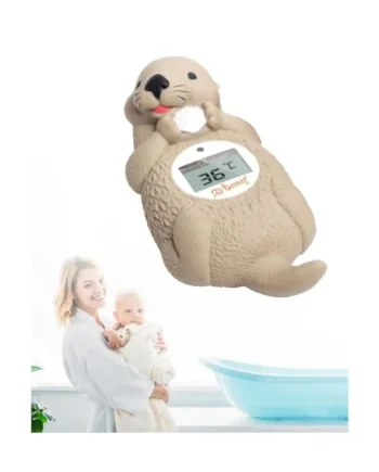 Doli Yearning Otter Baby Bath Thermometer Safety For Bathtub | Toddlers Floating Bath Temp Toy, Bathtub Thermometer, at Fahrenheit and Celsius degree - Light brown otter