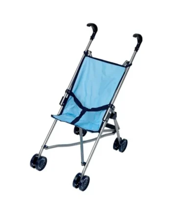 DOLLSWORLD from Peterkin | Deluxe blue four wheel folding stroller, suitable for dolls up to 56cm (22"). Stroller measures 52 x 27 x 55cm | Dolls & Accessories | Ages 3+