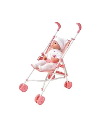 DOLLSWORLD from Peterkin | Deluxe four wheel folding stroller, suitable for dolls up to 56cm (22"). Stroller measures 52 x 27 x 55cm | Dolls & Accessories | Ages 3+