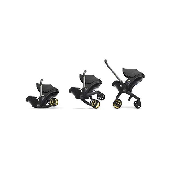 Doona+ Baby Car Seat & Travel Stroller Nitro Black - Convertible 0+ Car Seat and Pram with 5 Point Safety Harness - Ergonomic Pushchair and Travel System - ISOFIX Base Sold Separately