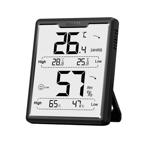 DOQAUS Room Thermometer, Humidity Meter,Digital Thermo-Hygrometer Indoor with High Low History,LCD Screen Baby Room Thermometer with High Accuracy, ℉/℃ Selectable, for Greenhouse,Nursery,Basement