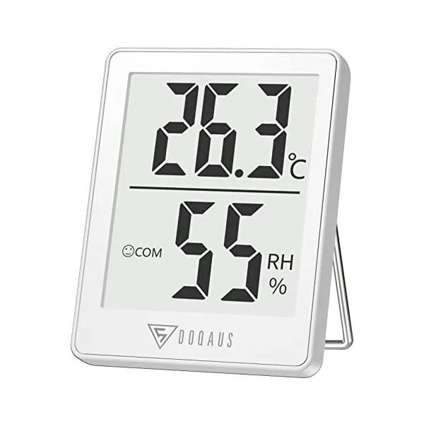 DOQAUS Room Thermometers, Mini Ambient Thermometer Room Temperature Monitor, Accurate Humidity Meter Hygrometer, Room Thermometer Indoor for Home, Office, Greenhouse, Baby Room(White)