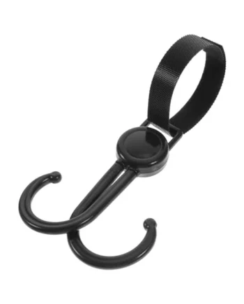 Double Hook Stroller Hanger for Bags and Shopping Cart Easy Install Multifunctional Buggy Clips for Jogging Stroller Trolley Bike and Wheelchair Use Black