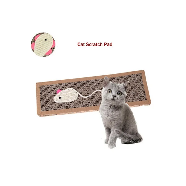Double Sided Cat Scratch Pad With Mouse and Catnip