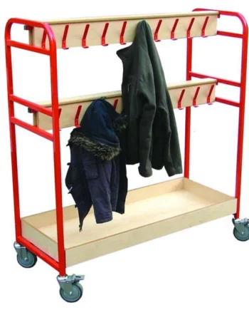 Double Sided Cloakroom Trolley - 40 Hooks