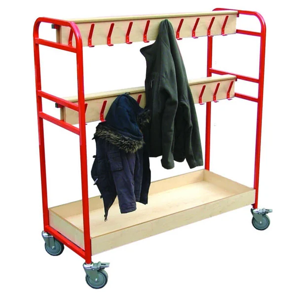 Double Sided Cloakroom Trolley - 40 Hooks