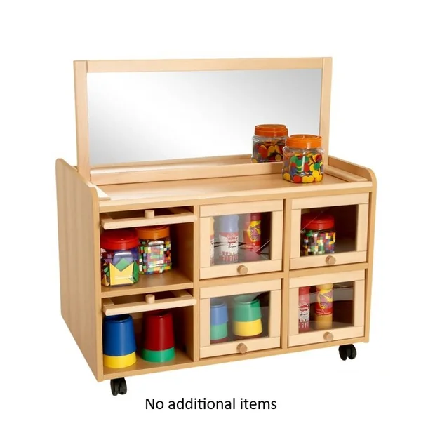 Double Sided Unit with Doors - Mirror
