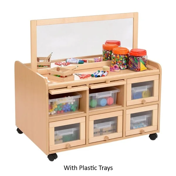 Double Sided Unit with Doors - Mirror