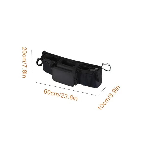 Double Stroller Caddy Waterproof Foldable Organization | Stroller Organizer for Travel Parents Home Outdoor Camping Walking Home
