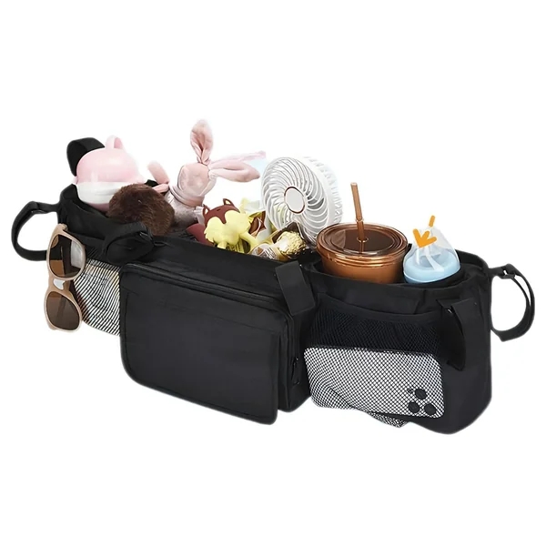 Double Stroller Caddy Waterproof Foldable Organization | Stroller Organizer for Travel Parents Home Outdoor Camping Walking Home