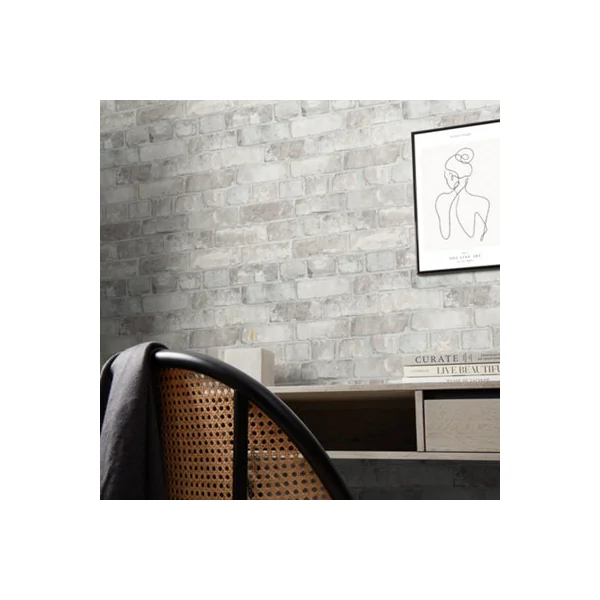 Downtown Brick Wallpaper in Blush