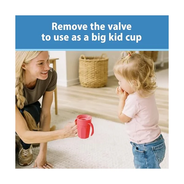 Dr. Brown's Milestones Cheers 360 Cup Spoutless Transition Cup with Handles for Easy Grip & Leak-Free Learning, Pink, 7oz/200mL, 6m+ (Colors May Vary)