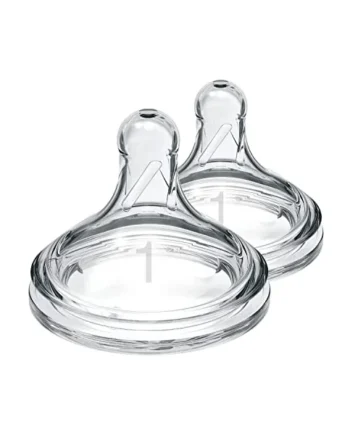 Dr Brown's Natural Flow Wide-Neck Silicone Teat, Level 1, Pack of 2 | Slow Flow, 0m+, 100 Percent Silicone, Baby Bottle Teat