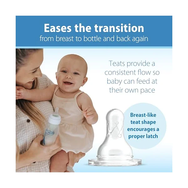 Dr. Brown's Options Narrow Mouth Teat, Transparent, +6 Months