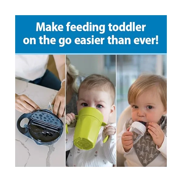 Dr. Brown's Toddler Feeding Starter Set, Travel Bundle with Cheers360 Spoutless Training Cup with Handles, 6m+, 4 Piece
