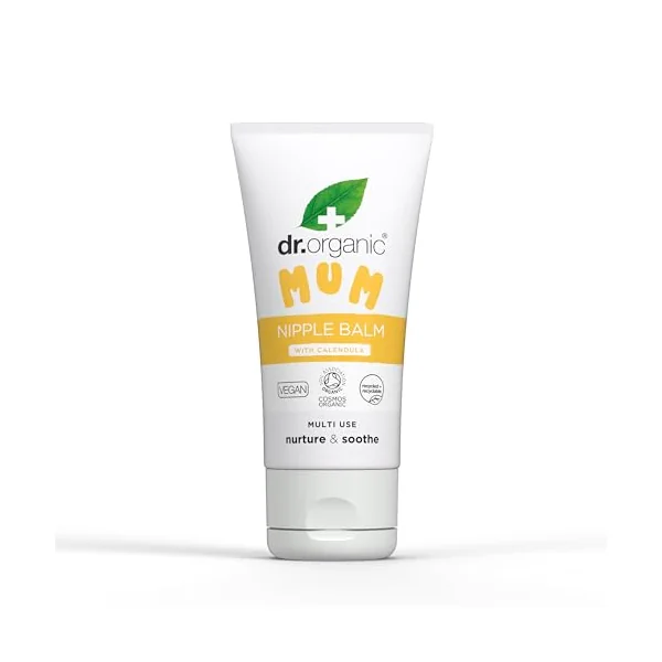 Dr Organic Nipple Balm with Calendula, Lanolin Alternative, Natural relief, Sore & Cracked Nipples, Breastfeeding, Soothing, Vegan, Cruelty-Free, Paraben & SLS Free, Certified Organic, 30ml