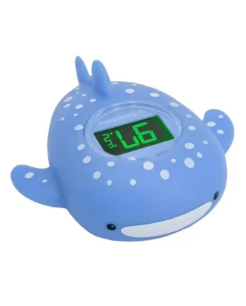 Dreambaby Whale Shark USB Rechargeable Baby Bath Thermometer - Instant Read, Digital Room and Baby Bathtub Water Fun Floating Toy - Newborn Must-Have