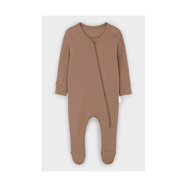 DreamBuy 2-Pack Zip Sleepsuits – Baby Essentials for Newborns | 95% Cotton Baby Grow | Unisex Baby Clothes Set | Soft Zip-Up Sleepsuit