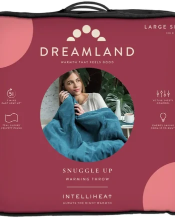 Dreamland Snuggle Up Teal Heated Throw - Large