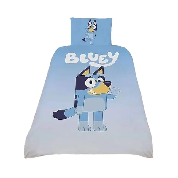 dreamtex BLUEY Single Duvet Set Reversible Bedding Featuring Bluey Wave
