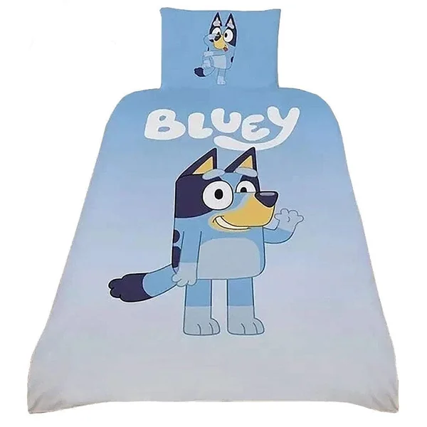 dreamtex BLUEY Single Duvet Set Reversible Bedding Featuring Bluey Wave