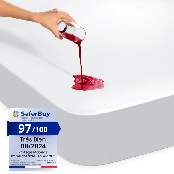 Dreamzie - Mattress protector 80 x 200 cm - Waterproof and resistant - Mattress protector 80 x 200 cm - Optimal protection and breathable