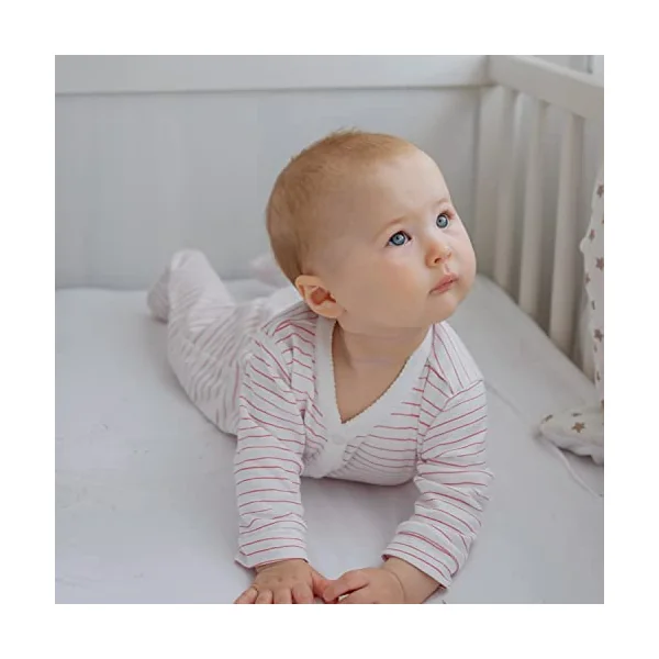 DTEX HOMES 2 x Cot Bed Sheets Super Soft Breathable Polycotton Fitted Sheet 140 x 70 cm - White