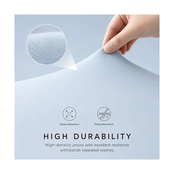 Dudu N Girlie Bedside Crib Sheets 85x51cm – Blue, 2 Pack, Soft Jersey Cotton Fitted Bedding for Co Sleeper & Baby Cribs